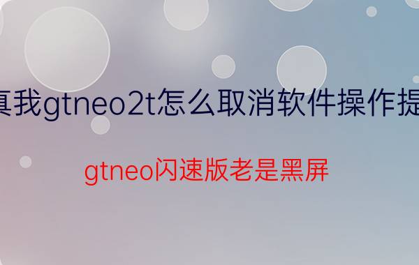 真我gtneo2t怎么取消软件操作提示 gtneo闪速版老是黑屏？